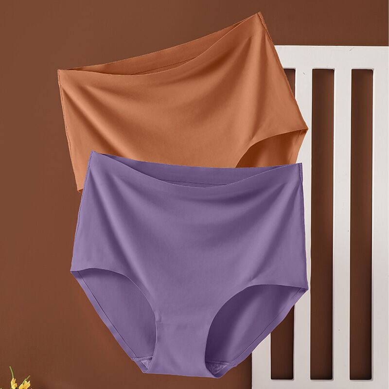 Ice Silk seamless high waist underwear women's sexy belly contracting hip lifting sports fitness belly contracting shorts summer thin