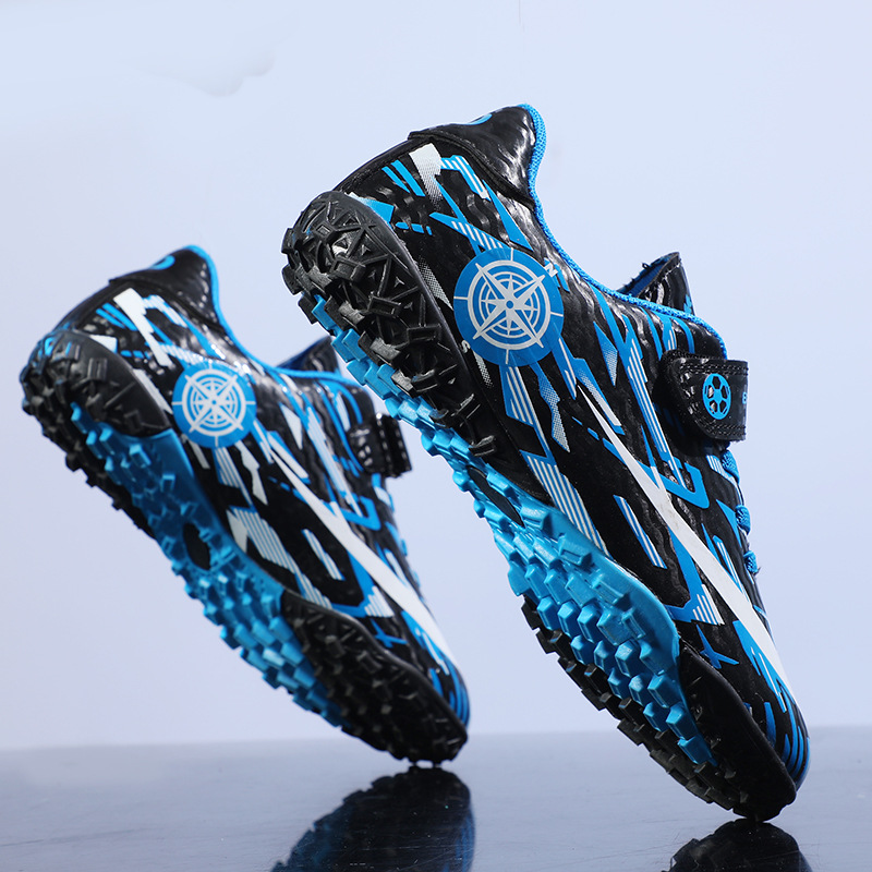 ShoeGlobe In Stock Cross-Border Soccer For Men With Velcro TF Cleats Long Student Youth Training Shoes Competition Spikes_voghion.com