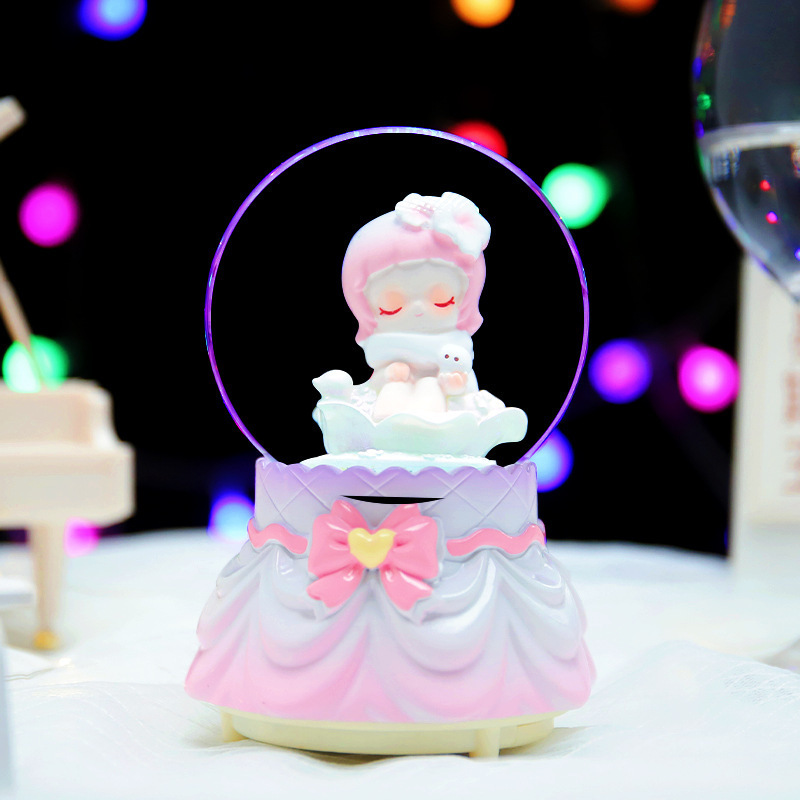 Nuevas estrellas de dibujos animados desean decorar bolas de cristal nieve brillante atmósfera interior de ocho cajas de sonido regalo para estudiantes