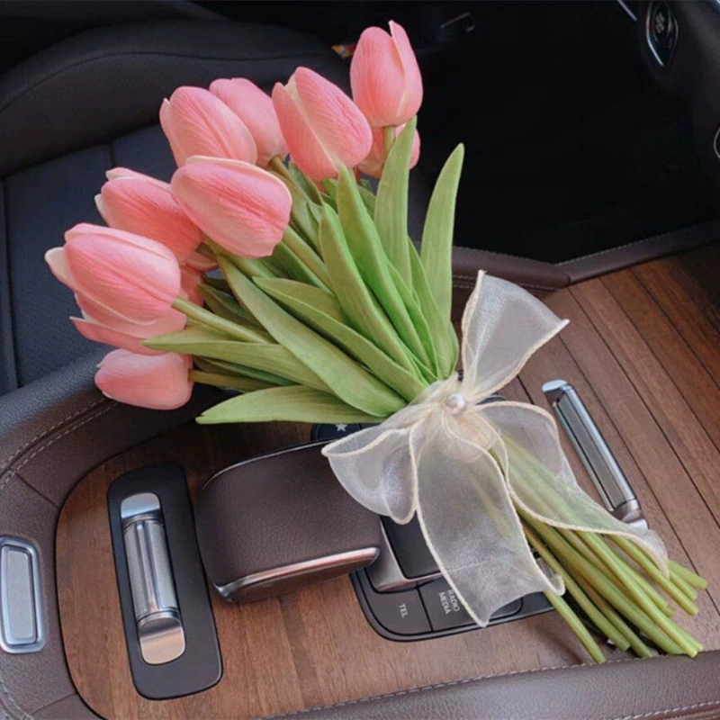Korean-style simulated tulip bouquet, hand-held wedding/ceremony prop, multi-count LED and non-LED options