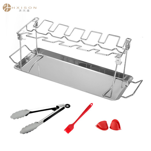 14-fold stainless steel grilled chicken leg tray barbecue grill outdoor portable chassis grill bbq barbecue grill chicken