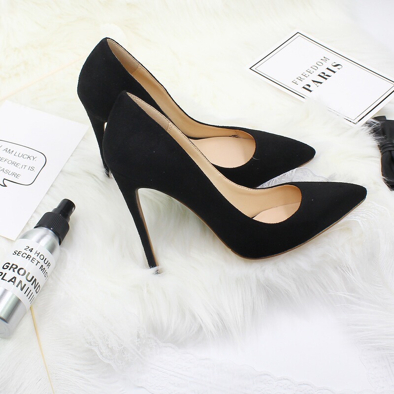 European and American fashion sexy shallow thin high-heeled ladies Chengdu anti-velvet large size high-heeled shoes (single note color)