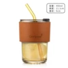 Cup sleeve + straw + amber cup
