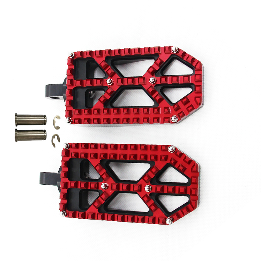 Aluminum Alloy Dual-Color Motorcycle Modified Footrests, Front and Rear Footrests Suitable for Harley Softail Breakout Fat Boy Road King S