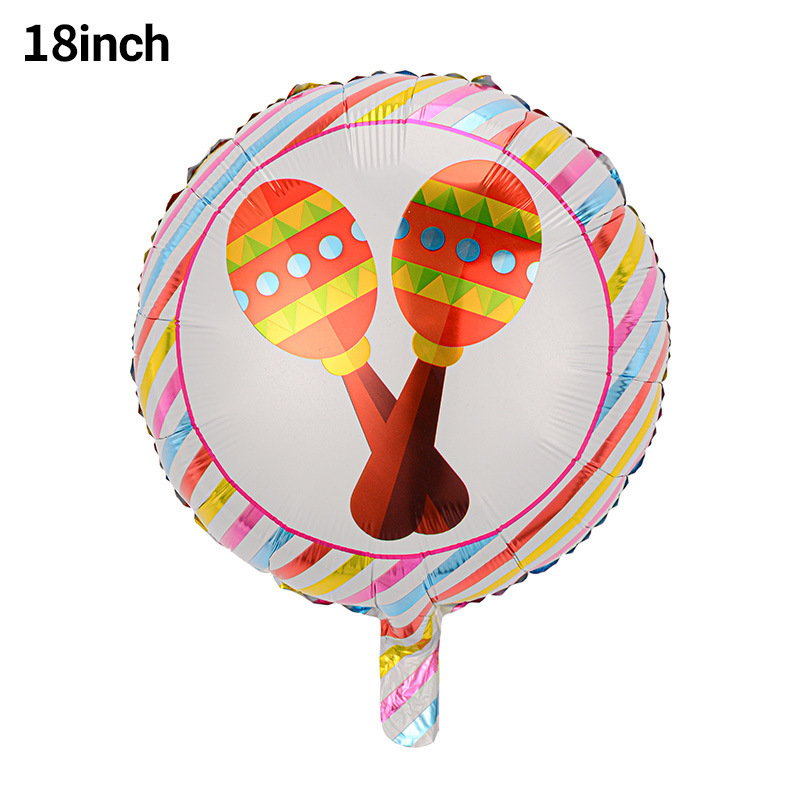 Globo de cactus transfronterizo Fiesta de carnaval Decoración Película de aluminio Burrito TACO Globo FIESTA Set