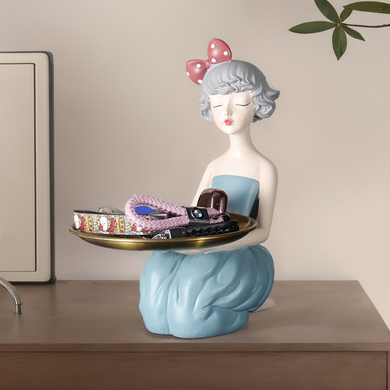 European-Style Entryway Key Storage Ornament, Resin Light Luxury Home Decor, Fruit Tray Decoration, Modern Minimalist