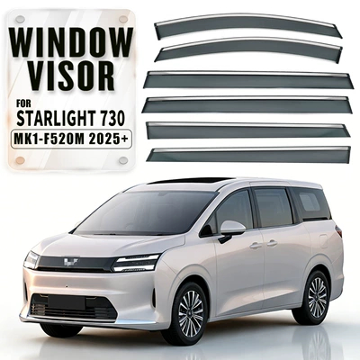 Visor, Rain shield - standard-packaging-without-logo-6pcsstarlight-730mk1-f520m-2025pcwith-bright-strip-rain-shield