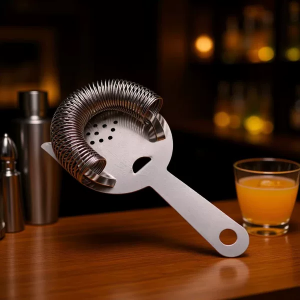 Stainless Steel Cocktail Ice Strainer Cocktail Ice Separator Filter Ice Strainer Bar Supplies Straight Ear Ice Filter