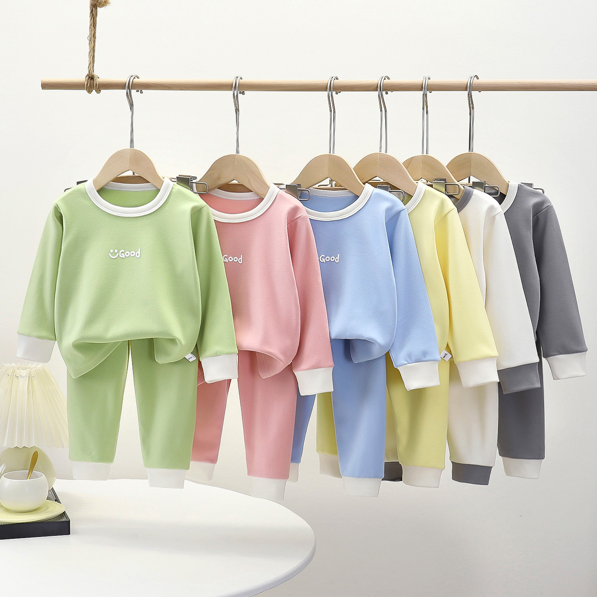 New Children's Thermal Underwear Set for Boys and Girls, Autumn and Winter Pajamas, Home Wear, Big Kids' Thermal Tops and Bottoms