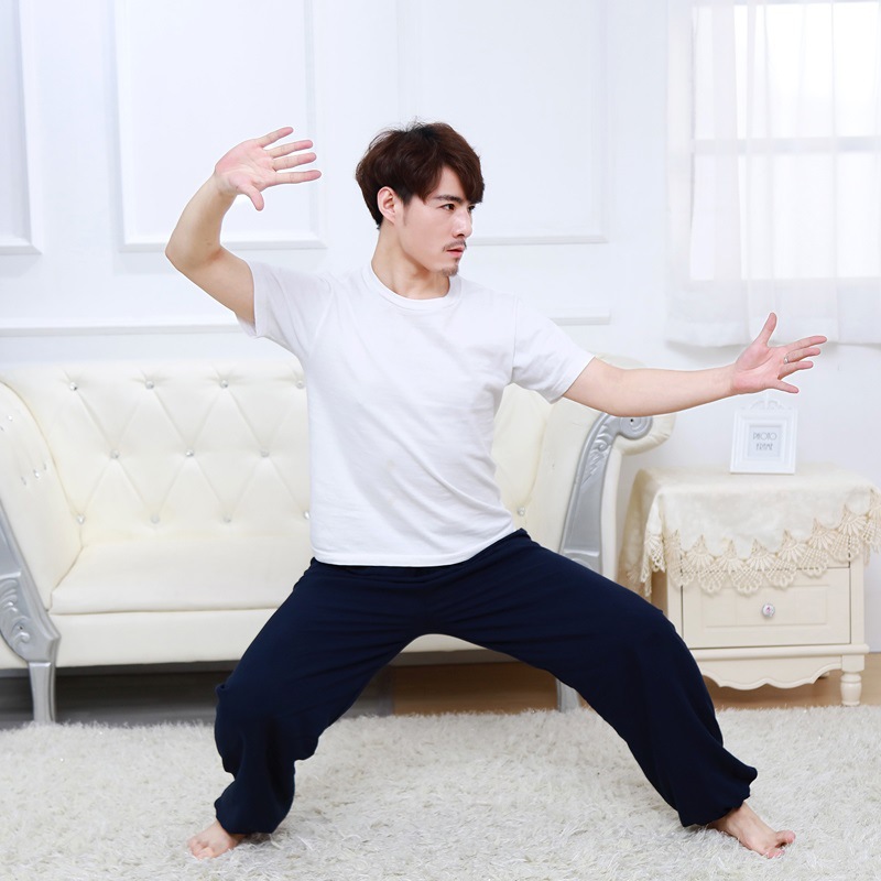 (2개) 여성용 블루머 남성용 여름 면화 실크 바지 넓은 다리 얇은 파자마 바지 인공 면화 춤 요가 성인 모기 방지 바지