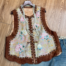 新中式复古国风重工刺绣百搭马甲秋季民族风无袖坎肩国潮马夹8622