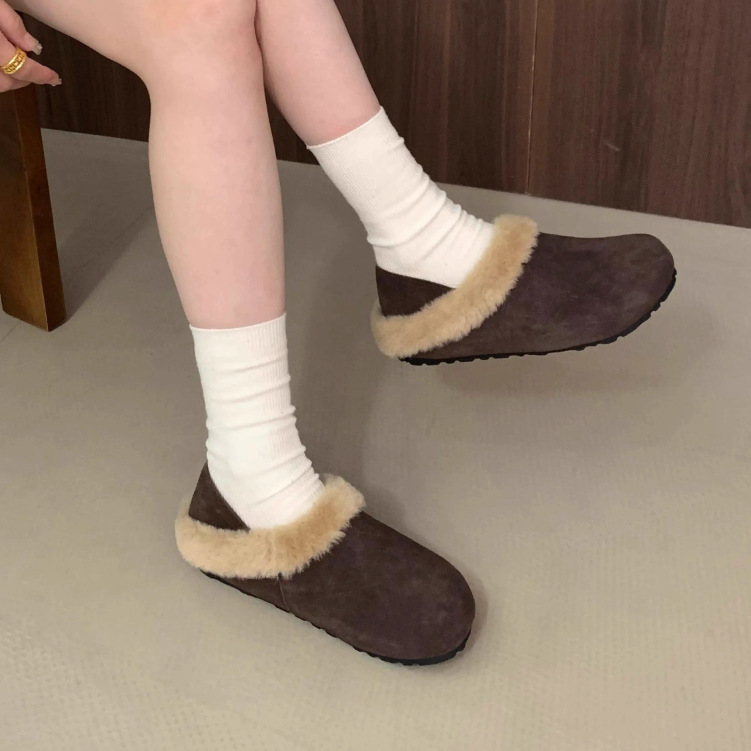Birkenstock Shoes for Women 2025 New Autumn and Winter Fleece-Lined Thickeneded Furry Shoes Warm Beanie Cotton Shoes One-Leg Snow Boots Birkenstock Shoes for Women 2025 New Autumn and Winter Fleece-Lined Thickeneded Furry Shoes Warm Beanie Cotton Shoes One-Leg Snow Boots