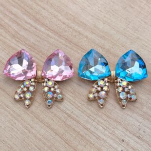New Jewel Bow Jewelry Accessories AB Color Diamond DIY Mobile Phone Case Hole Shoes Decorative Material Shoe Flower