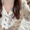 Summer sleeves, comfortable set for leisure, breathable cartoon pijama, with short sleeve, wholesale