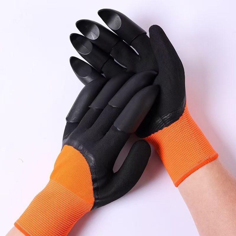 주황색 거즈 검정색 이중 발톱