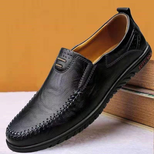 Autumn New Men's Leather Shoes Lightweight Breathable Casual Shoes Breathable Trendy Fashion Men's Shoes British Style Business Leather Shoes