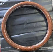 Steering wheel cover – Steering Wheel Cover Metal Leather - all-wood-grain-coffee-round