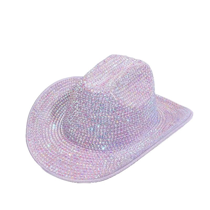 Sombreros de vaqueros europeos y estadounidenses transfronterizos de diamantes hechos a mano occidentales fiesta de baile espectáculo al aire libre sombrero de invierno