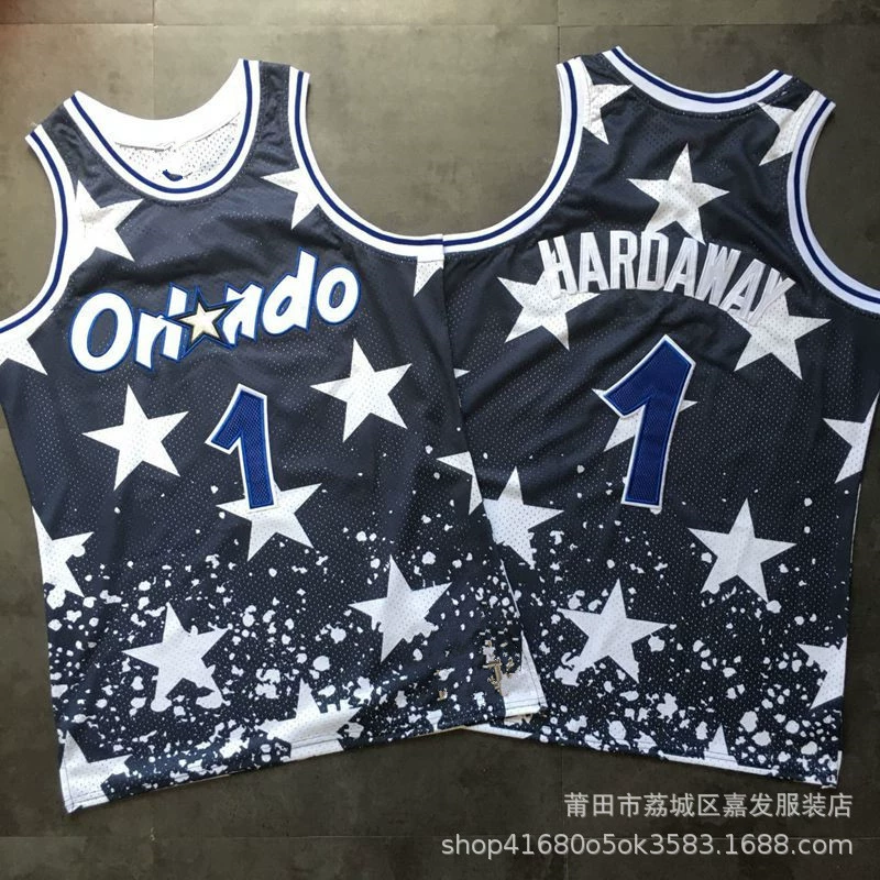 外贸货源 密绣篮球球衣 魔术麦迪哈达威奥尼尔猛龙卡特复古篮球服