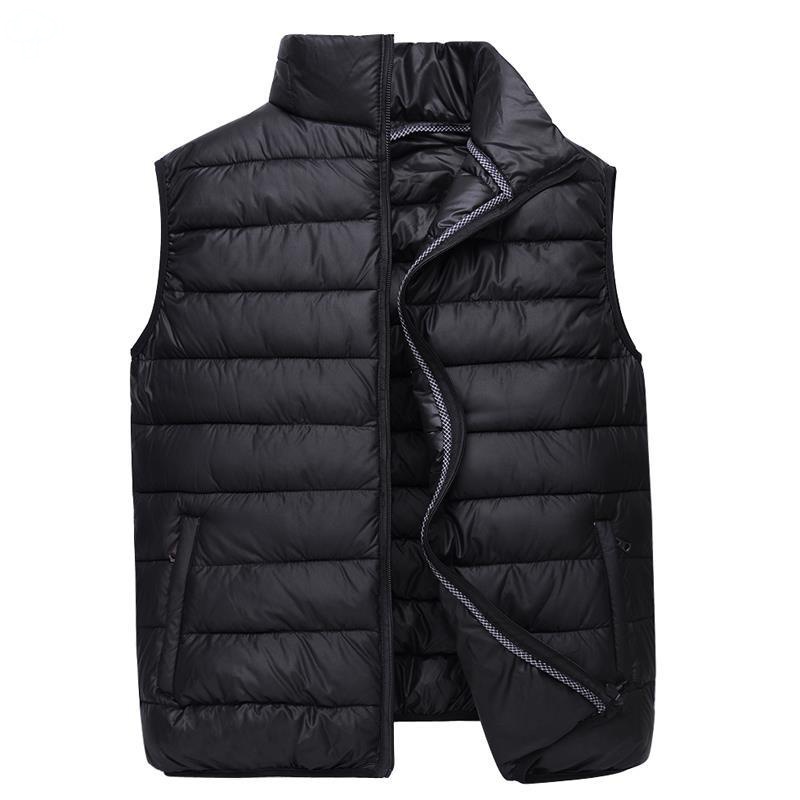 Autumn and winter Down cotton Vest man Light and thin Stand collar Down Cotton vest Middle-aged and young Large Vest waistcoat
