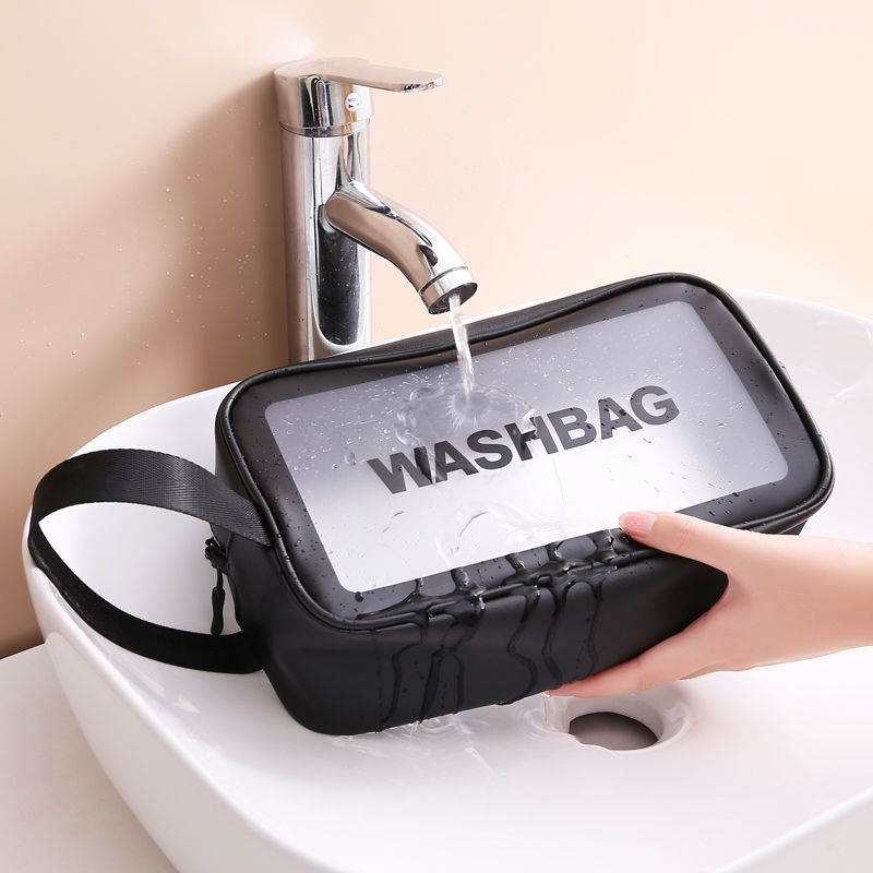 Neceser de PVC esmerilado para cosméticos, impermeable, portátil, para viaje, juego de tres piezas, portátil