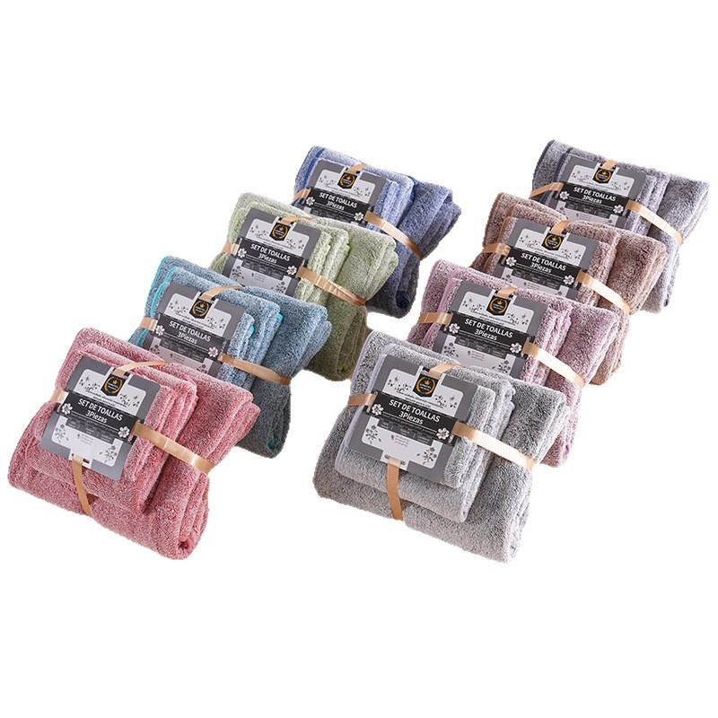 Toallas de baño de lana de coral para adultos y hombres para uso doméstico suave, absorción de agua, secado rápido, no es fácil de perder cabello y engrosar el conjunto europeo y americano