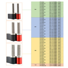 Photography Accessory Screw with Adjustable Tightness, L-shaped 7-socket Handle, M4M5M6M8 Hand-tightening Screws