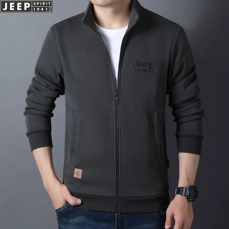 JEEP SPIRIT куртка Мужское пальто воротник-стойка кардиган мужской Топ куртка свитер Мужское пальто 1182