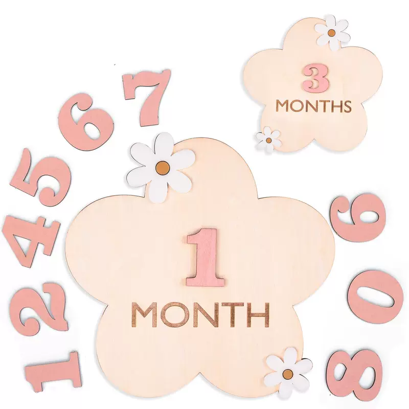 Детский деревянный календарь этапов роста с фото — памятная реквизитная деревянная атрибутика для дня рождения, регистр роста на фото