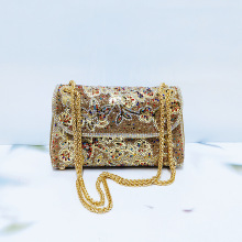 跨境高档时尚单肩包包新款小香风镶钻斜挎女包水钻晚宴包新娘包