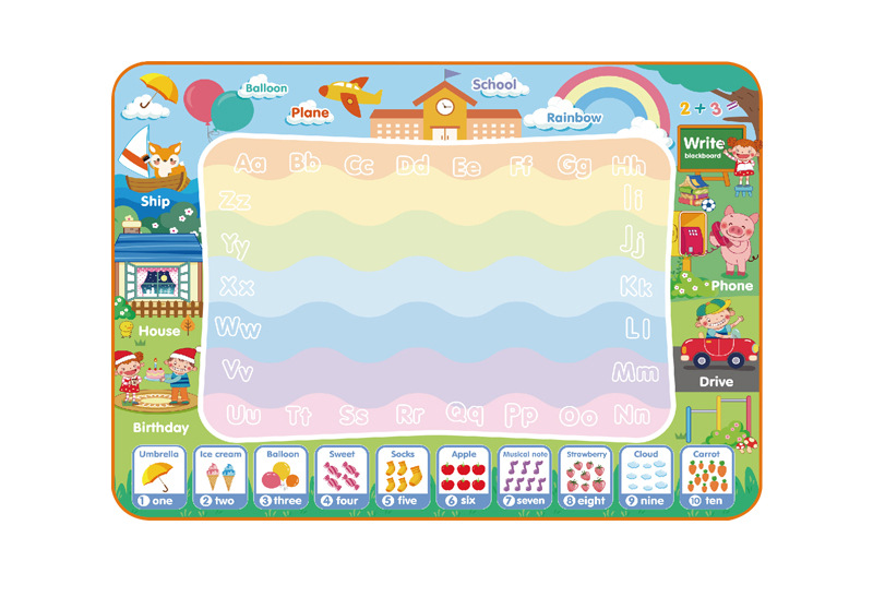 Transfronteriza nuevo lienzo de agua mágica Pintura Infantil y Manta de escritura graffiti de agua juguetes educativos de educación temprana patrón de aprendizaje