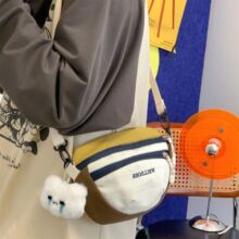 韩系ins新款高颜值多口袋撞色胸包女轻便户外通勤大容量斜挎包