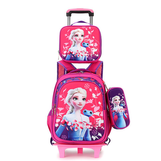 Cross-border Primary School Students Pull-rod Schoolbag Lunch Bag Pencil Bag Three-piece Set Children's Schoolbag Laptop Ridge Protection Cartoon Backpack
