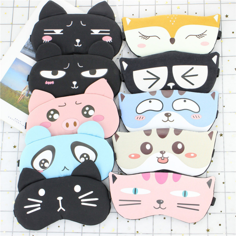 Cartoon cute breathable sleep mask with animals