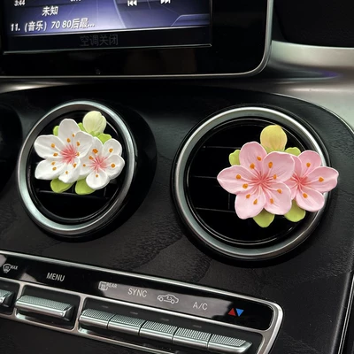 Car Perfume Aromatherapy | Interior Ornament Goddess Style - white-pink-peach-blossom-air-outlet-2-bottles-of-perfume-included-other-scents