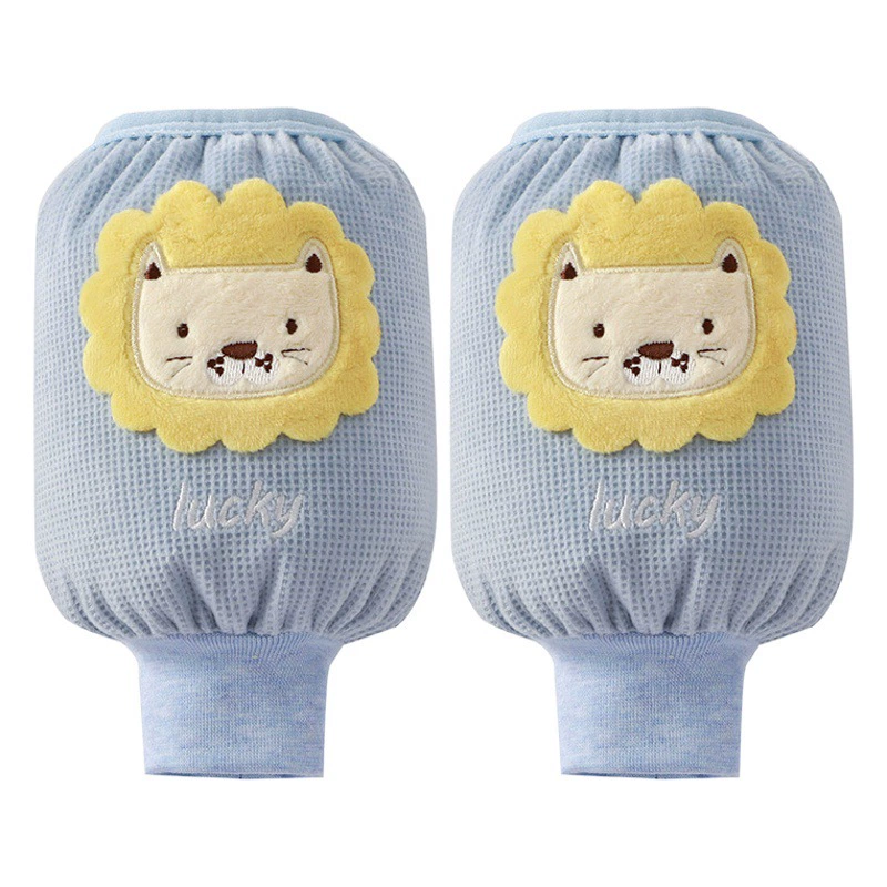 Детские нарукавники осенне-зимние противообрастающие Детские удлиненные нарукавники Луо Коу, вафельные нарукавники против грязи, теплые нарукавники с вышивкой