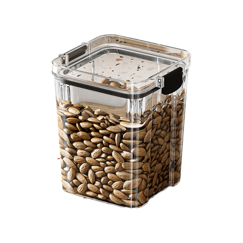 Tanque de sellado granos de cocina almacenamiento de grano de grano caja de plástico transparente de grado alimenticio bocadillos productos secos tanque de almacenamiento de té