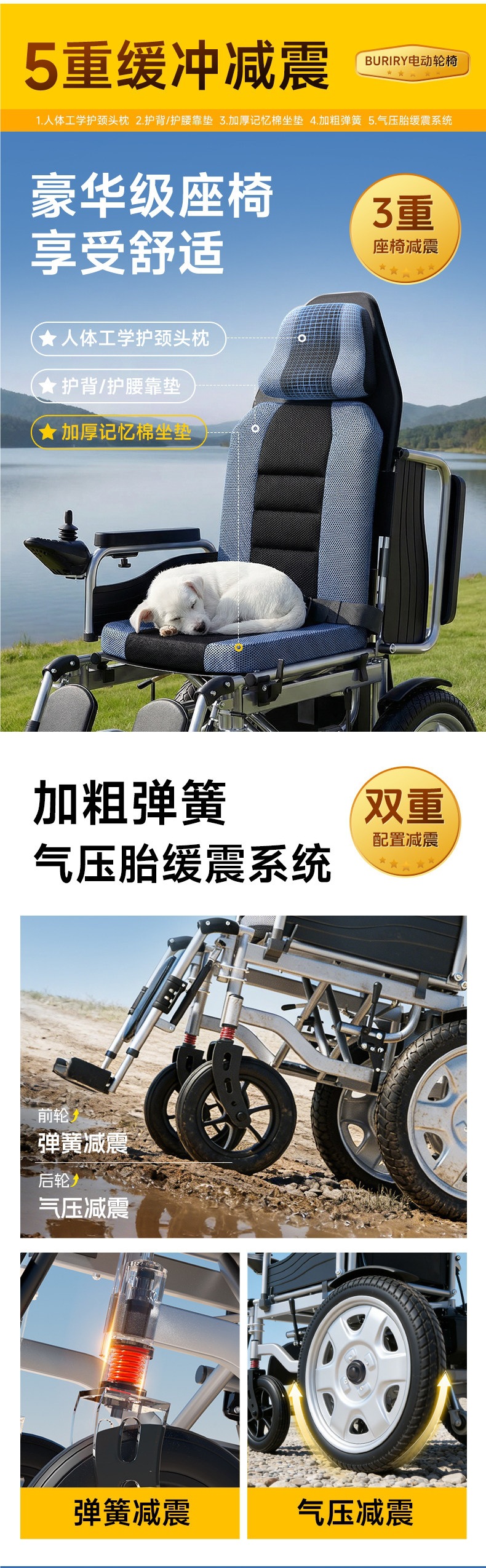 Electric Wheelchair, Intelligent, Fully Automatic, Foldable, Lightweight, Four-Wheeled, Multi-Functional Mobility Vehicle for the Elderly and Disabled
