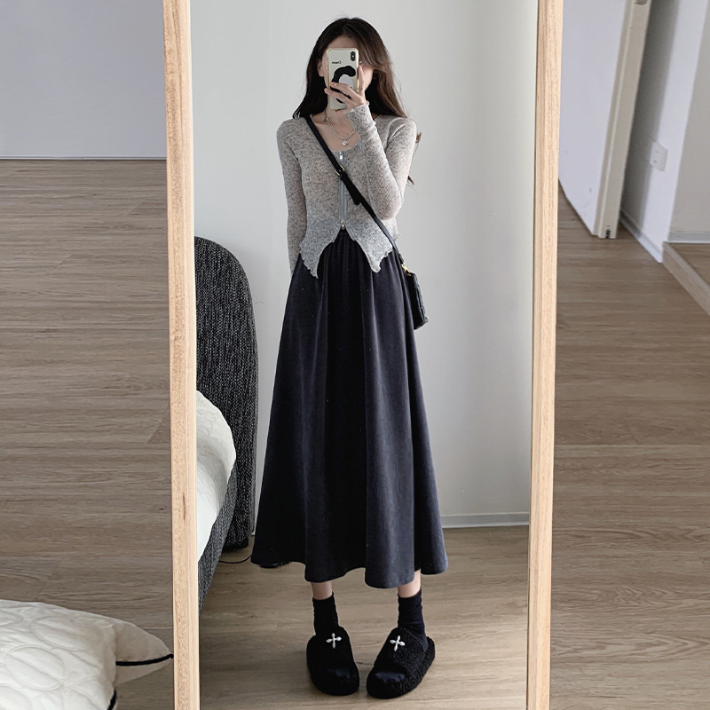 Темно-серая флисовая подкладка H-1243