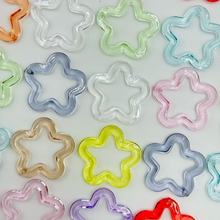 饰品配件亚克力五角星透明DIY钥匙扣挂件吊坠项链耳环配件包混色