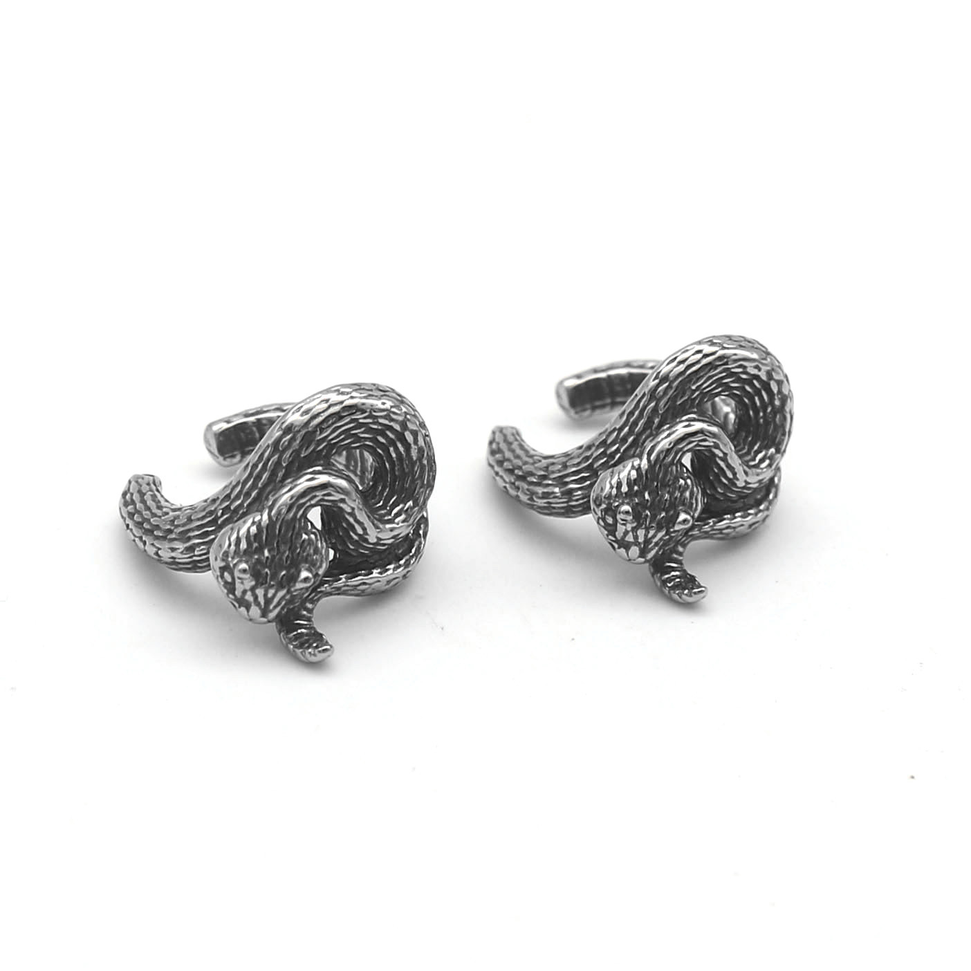 Pendiente de clip serpiente en titanio para hombre y mujer_voghion.com