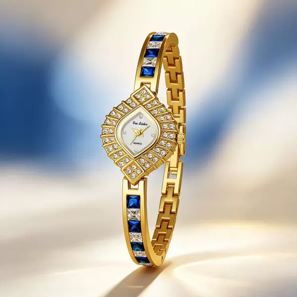BS New Hot-Selling Douyin Watch, Direct Sale from Manufacturer, Vintage Trendy Colorful Sapphire Blue Rainbow Light Luxury FA1863 Dial
