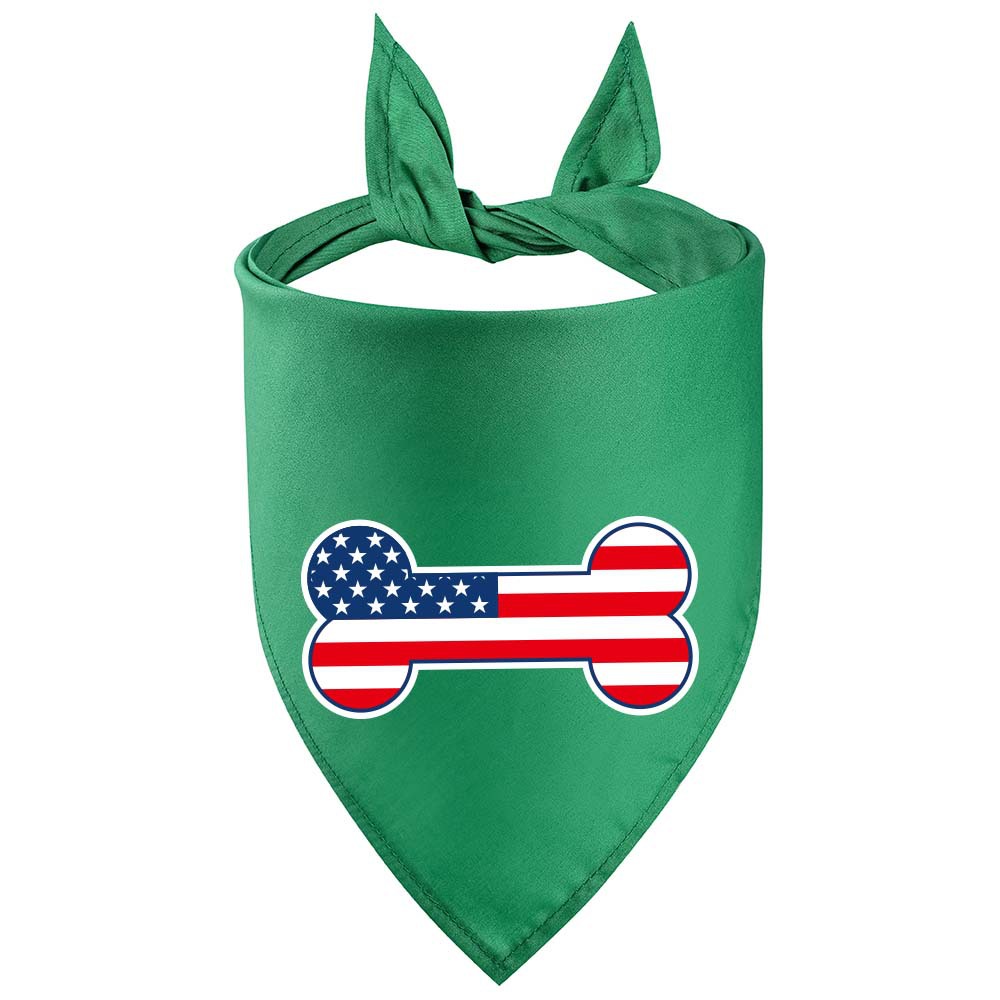 Fabricante en stock nuevo transfronterizo Día DE LA Independencia Americana mascota triángulo Toalla de algodón de una sola capa mascota bufanda perro saliva toalla