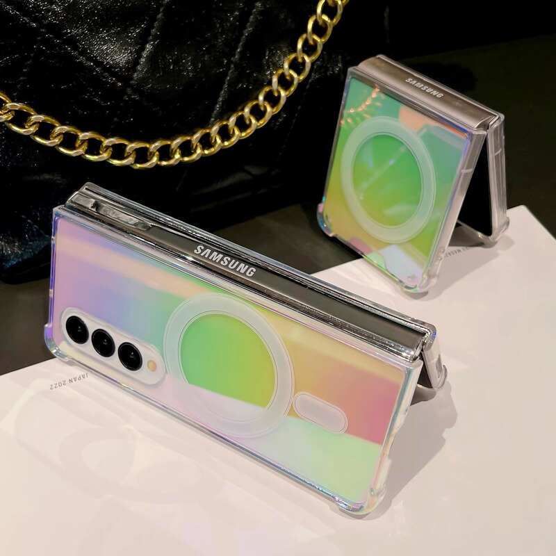 Colorful Magnetic Case Suitable for Samsung Z Fold 20% off Foldable Phone, Laser Color-Plated S26 Ultra Anti-Drop Protective Cover
