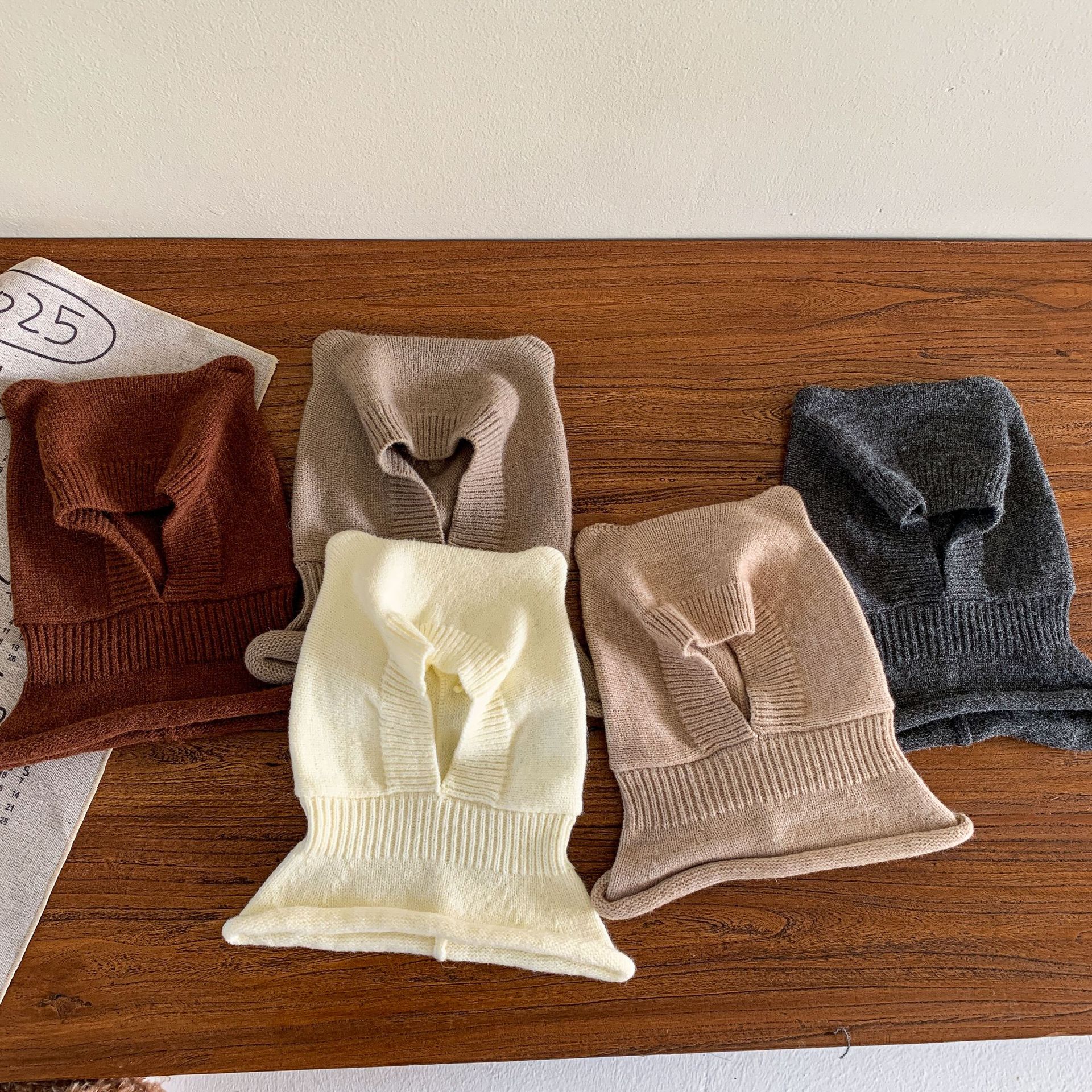 Sugar Pear ropa infantil sombrero bufandas sombrero de estilo extranjero para hombres y mujeres niñas tejer bebés invierno sombrero de lana sombrero protector de orejas