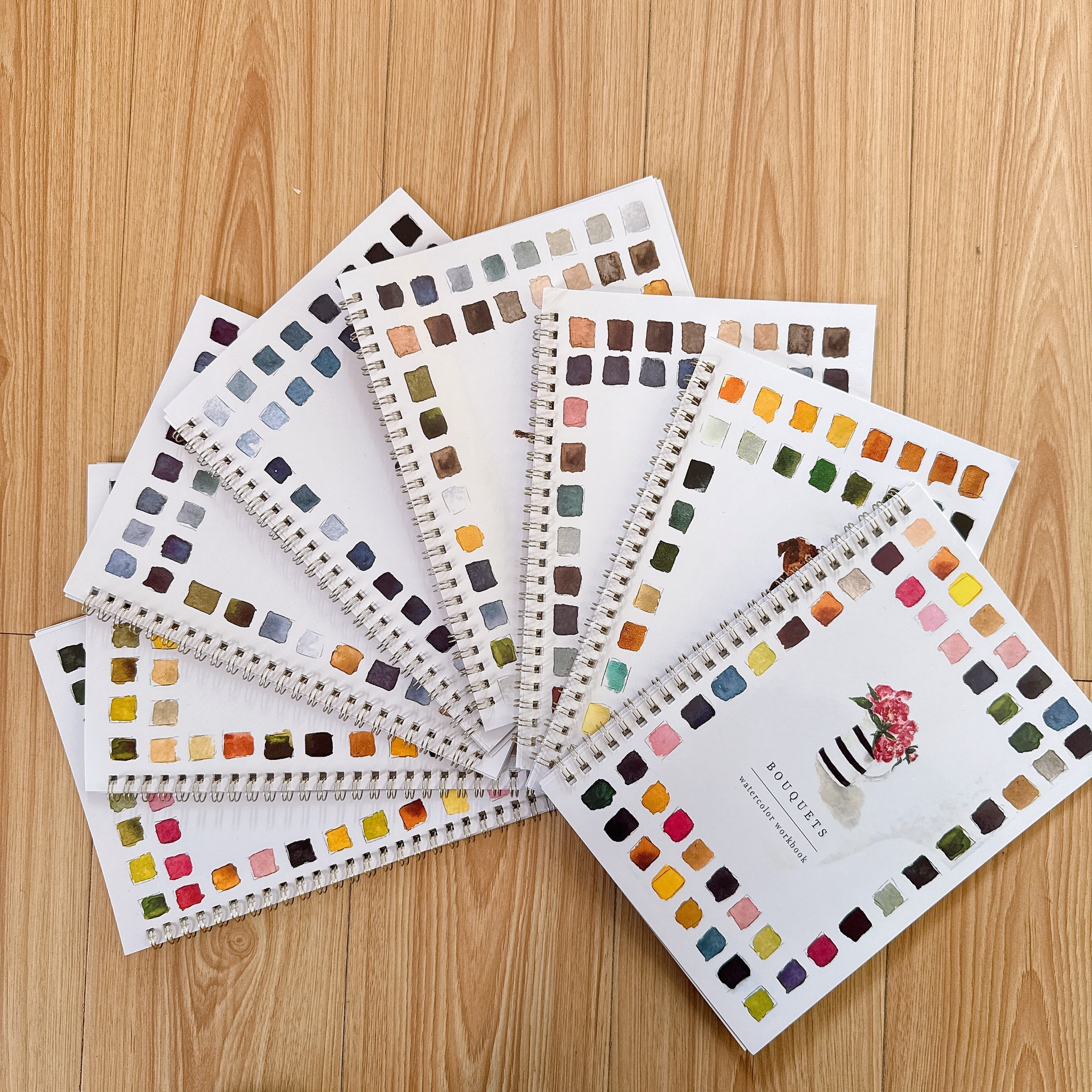 现货独立站新品 watercolor workbook 水彩专用着色本水彩画本