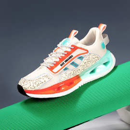 春夏季抖音爆款时尚软底运动软弹鞋爆米花跑鞋网面透气休闲潮鞋子