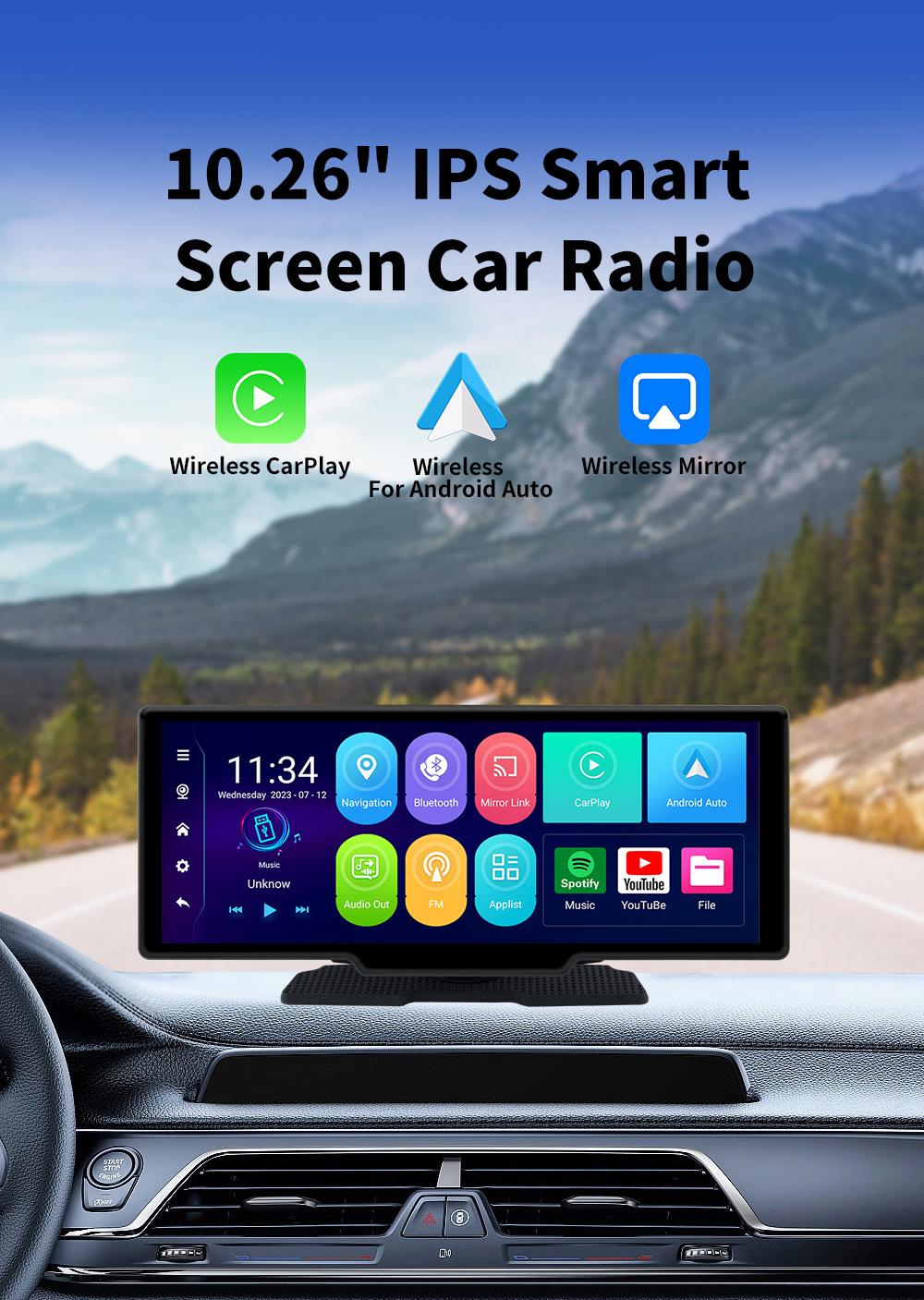 10.26inch Car-Mounted Mp5 Wireless Carplay High-Definition Reversing Camera Bluetooth Radio Ce Certified