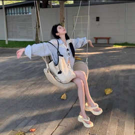 镂空蕾丝拼接条纹防晒衬衫外套女2025夏宽松慵懒蓝色衬衣长袖上衣