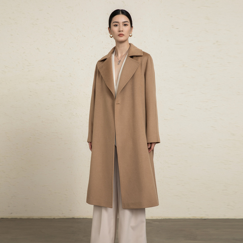 M Brand Mul*N Series Camel Hair Blend Suit Collar Single-Sided Woolen Coat with High Camel Hair Content M Brand Mul*N Series Camel Hair Blend Suit Collar Single-Sided Woolen Coat with High Camel Hair Content
